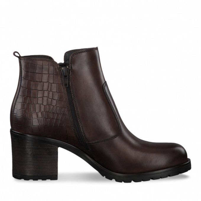 bottine en cuir marron