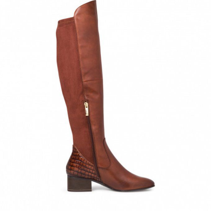 Botte-cuir-marron