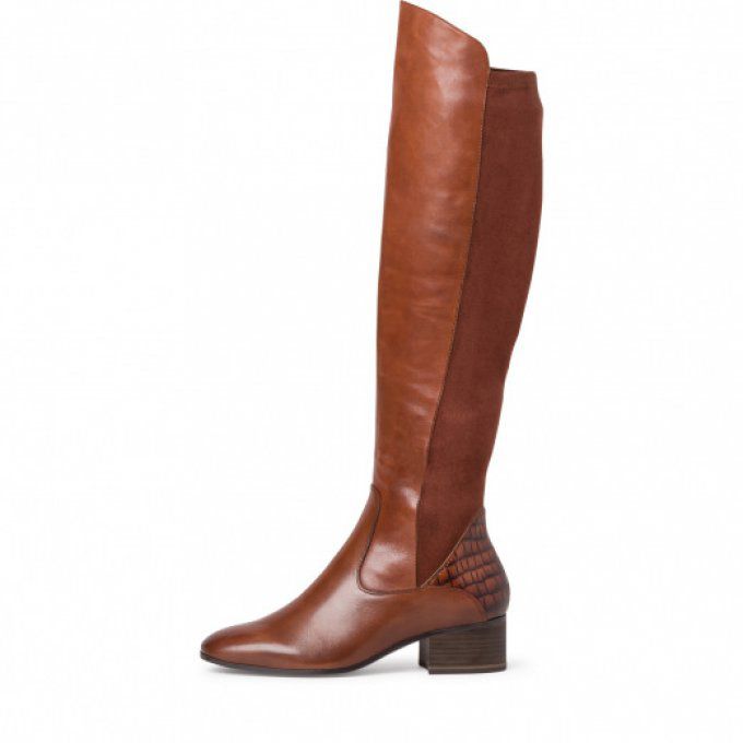 Botte-cuir-marron